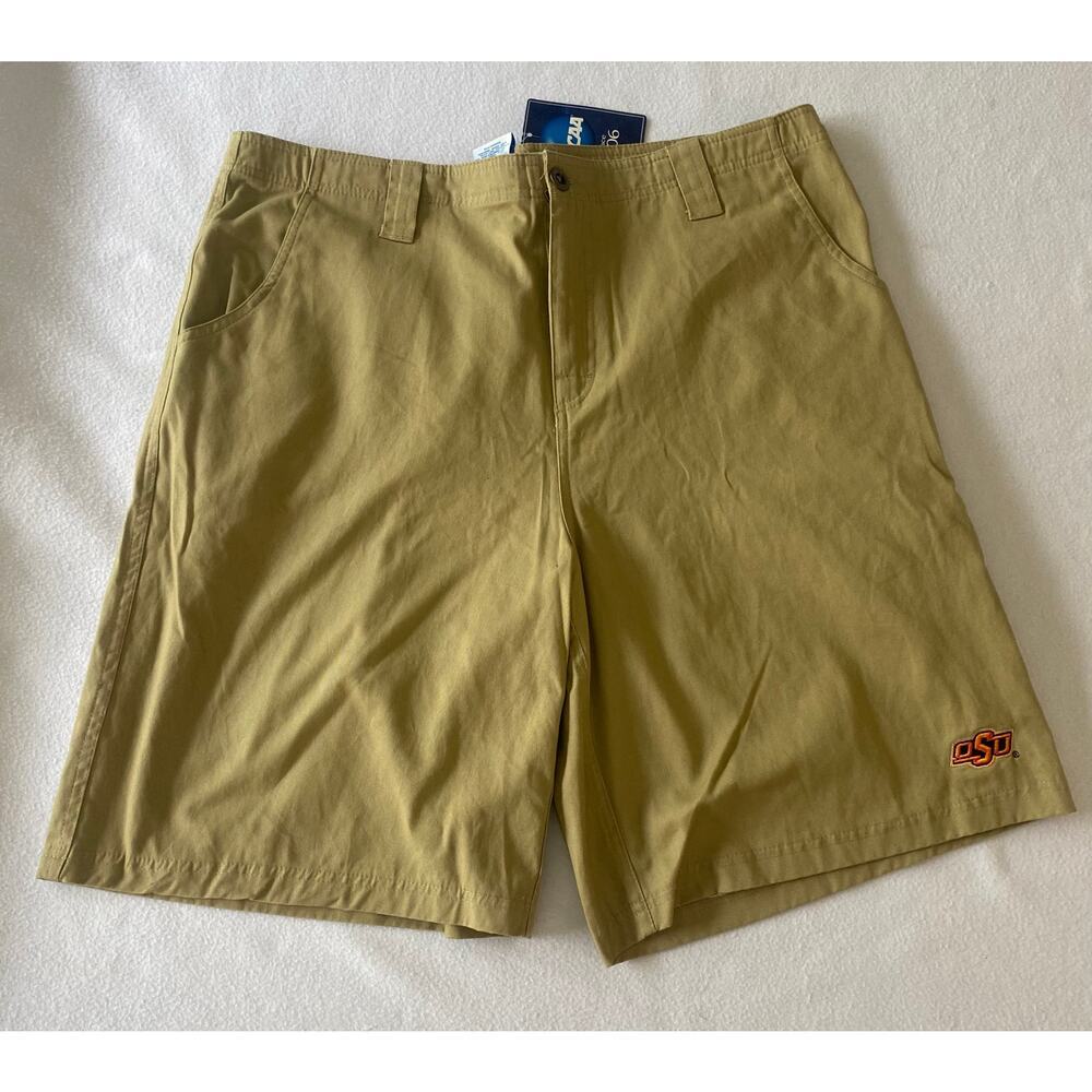 Oklahoma State Cowboys Khaki Shorts W/Embroidered Logo Men’s Size 36” Waist NWT